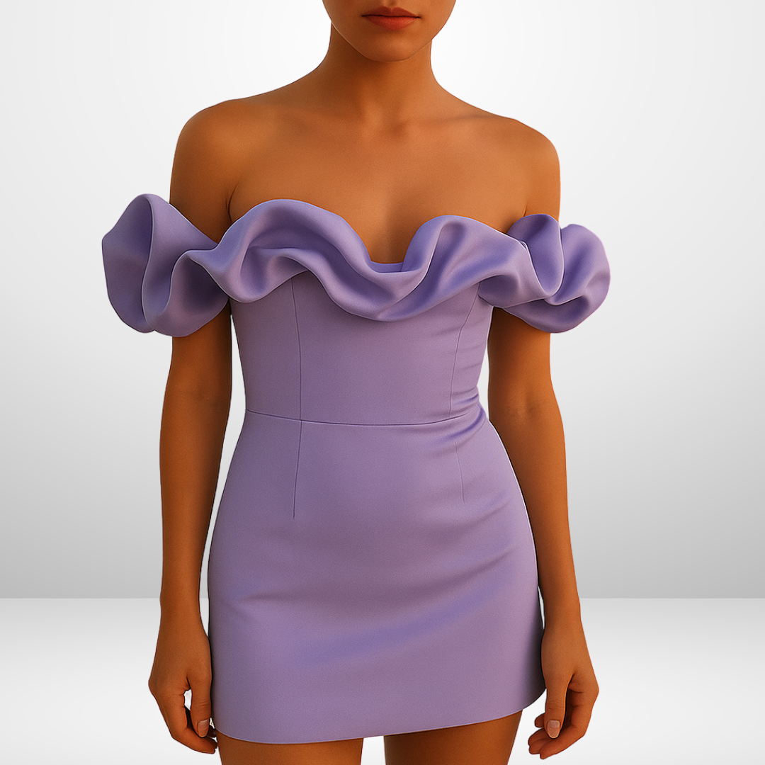 Lamoura | Off-shoulder Ruffle Jurk