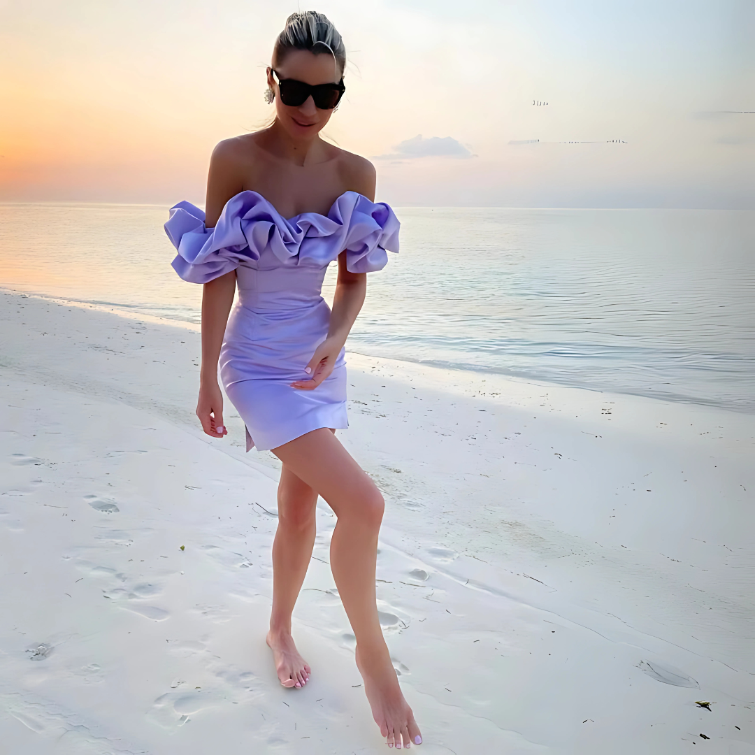 Lamoura | Off-shoulder Ruffle Jurk
