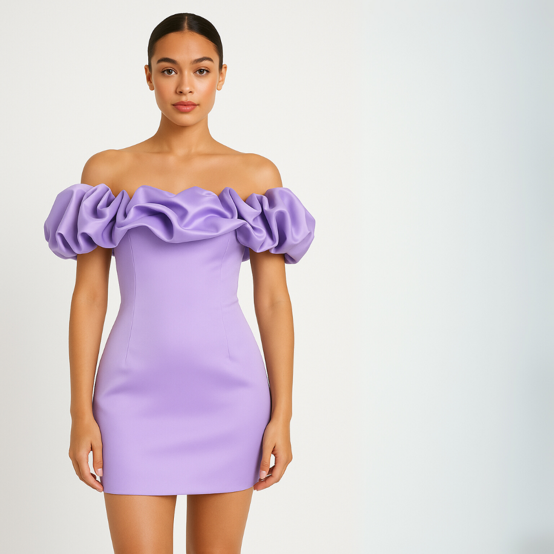 Lamoura | Off-shoulder Ruffle Jurk
