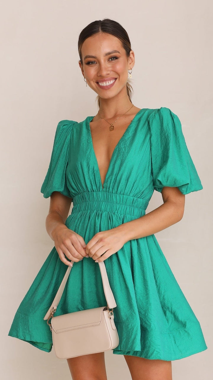 Lamoura | Puff Sleeve Jurk