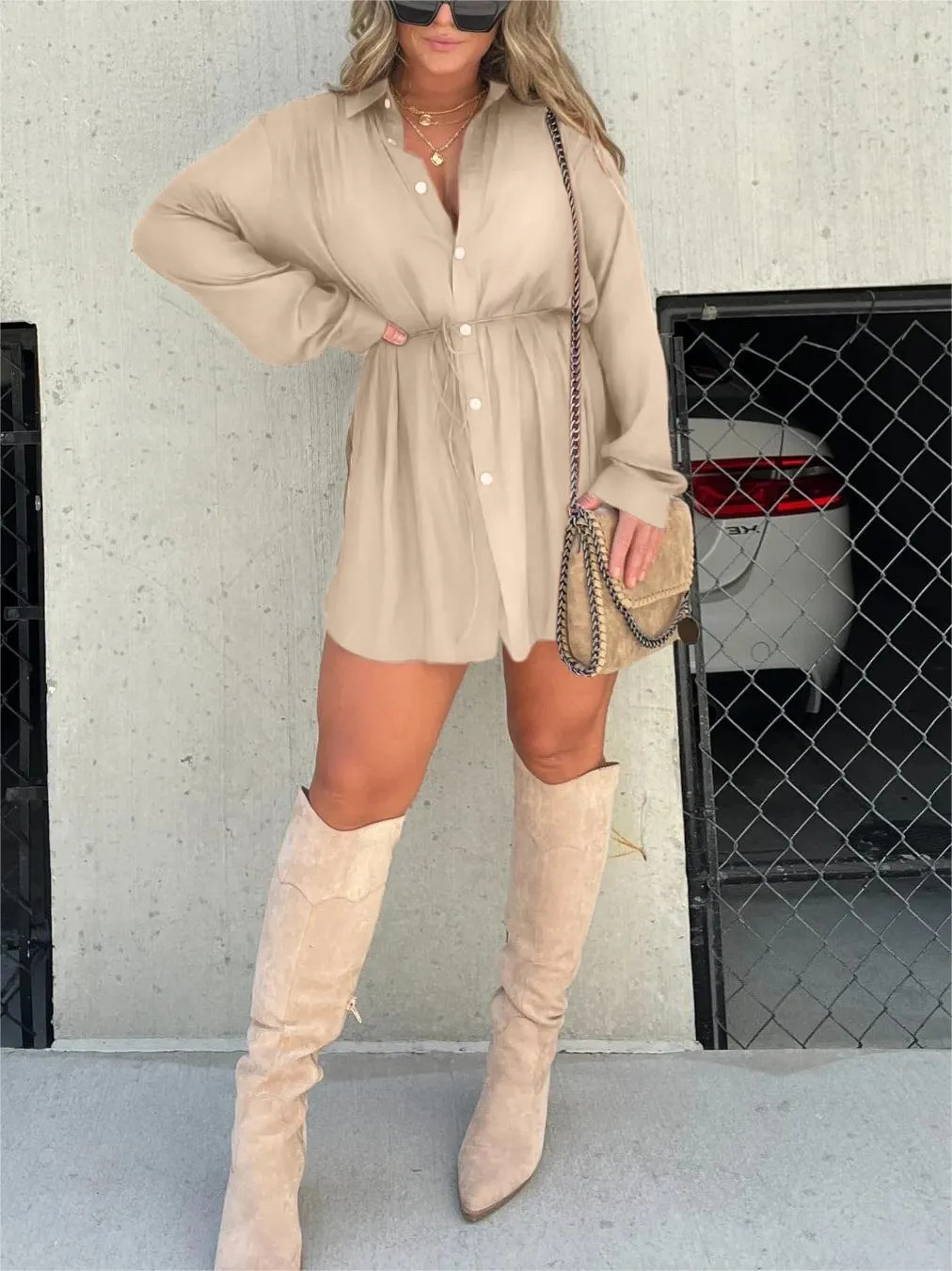 Lamoura | Satijnen Romper Jurk