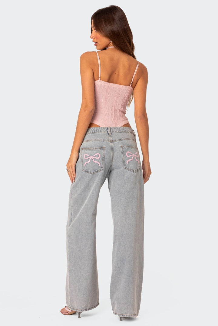 Lamoura | Bow Tie Grijze Jeans
