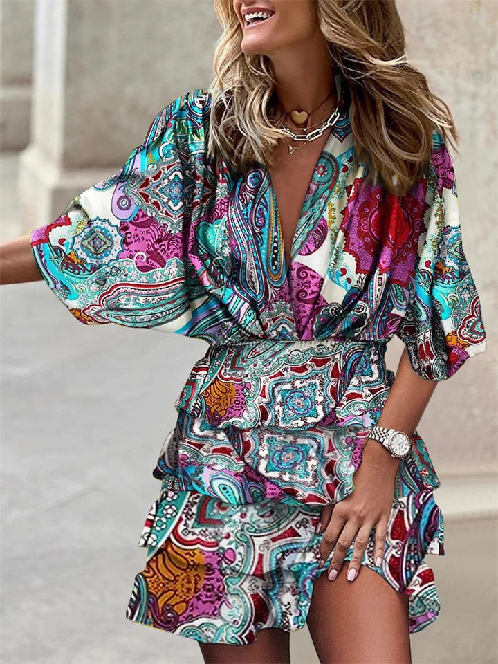Lamoura | Zomerjurk Met Bloemenprint