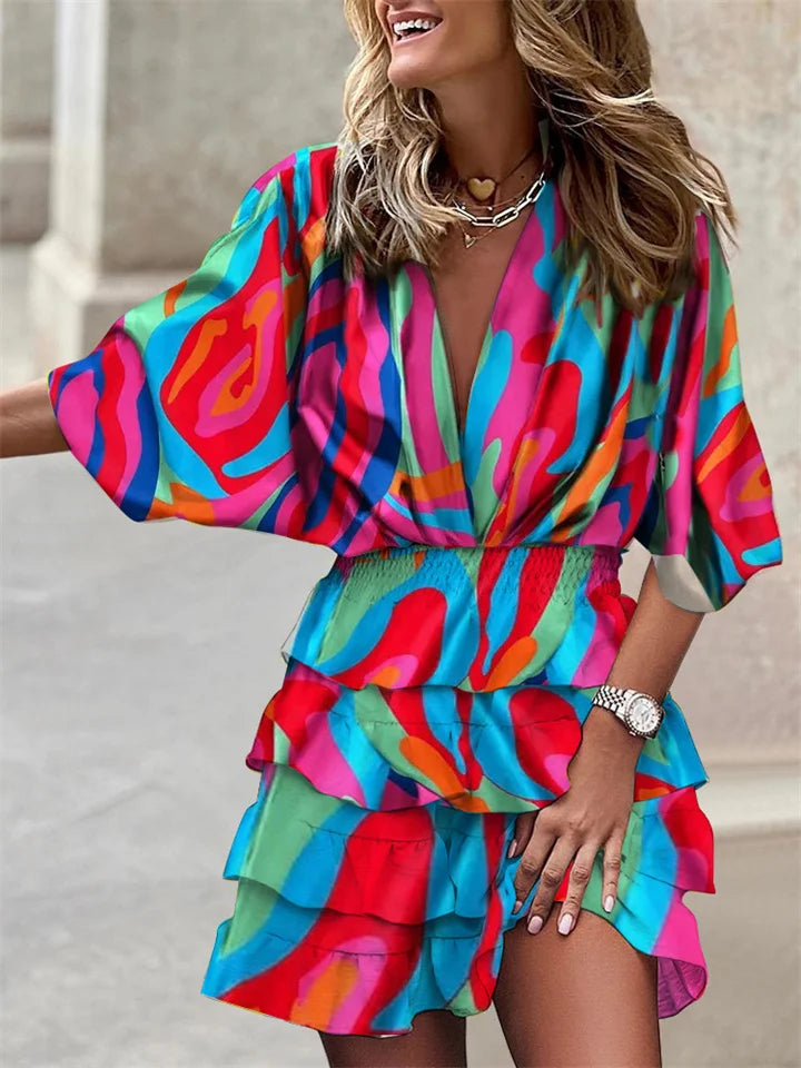 Lamoura | Zomerjurk Met Bloemenprint