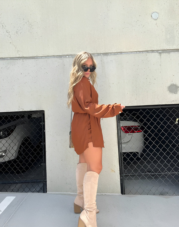 Lamoura | Satijnen Romper Jurk