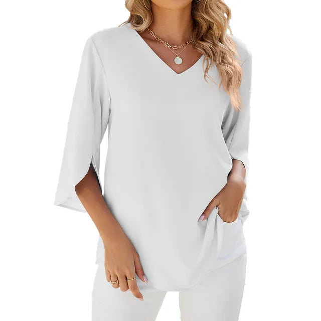 Fiore - Elegante Blouse met V-hals