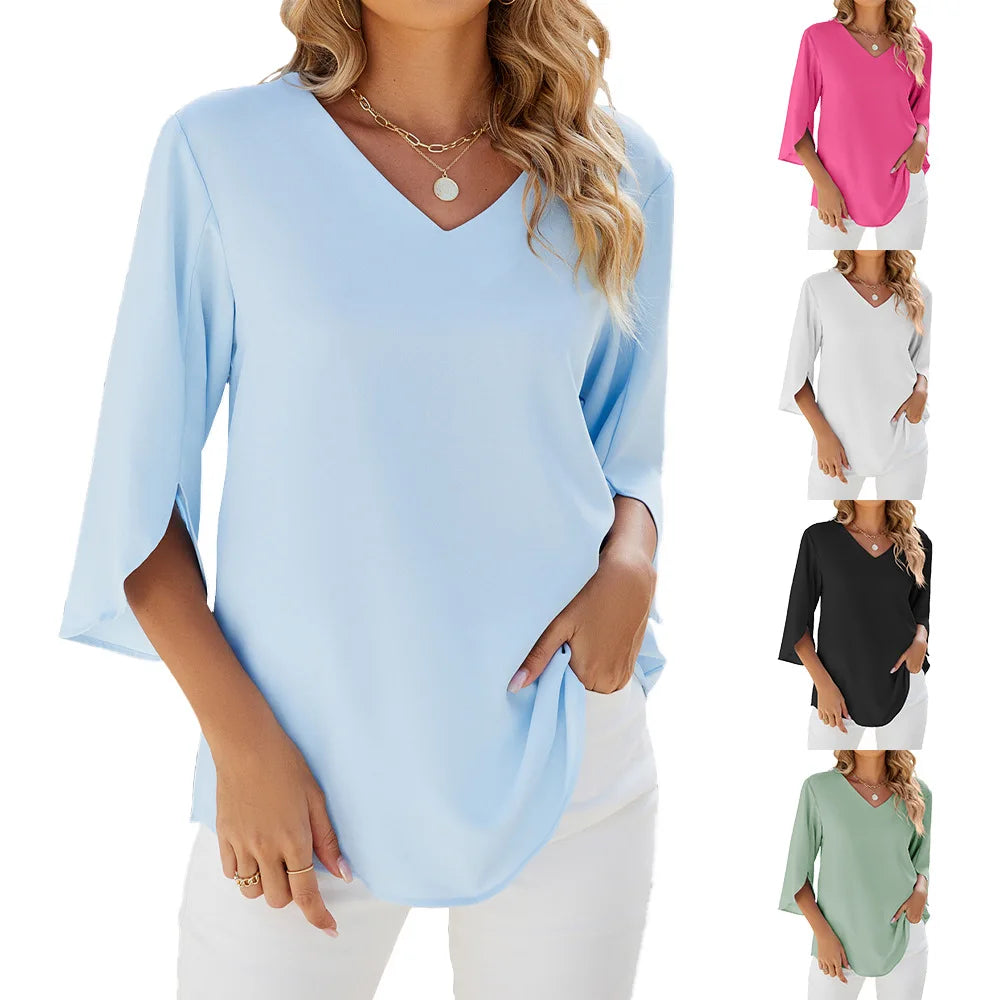 Fiore - Elegante Blouse met V-hals