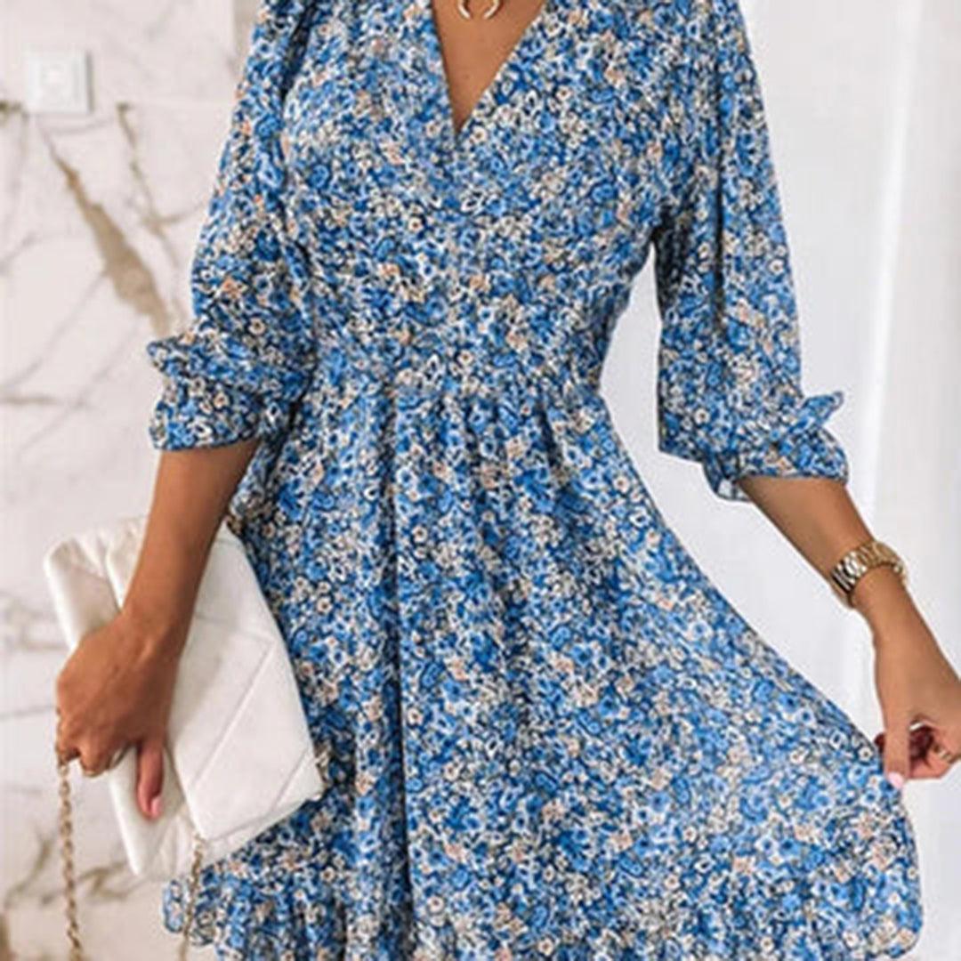 Lamoura | Midi Jurk Met Bloemenprint