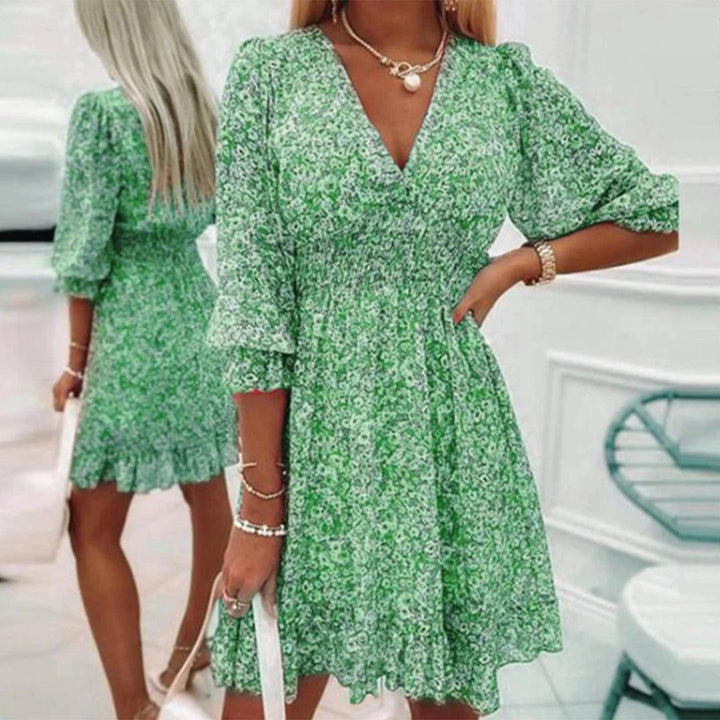 Lamoura | Midi Jurk Met Bloemenprint