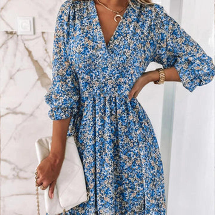 Lamoura | Midi Jurk Met Bloemenprint
