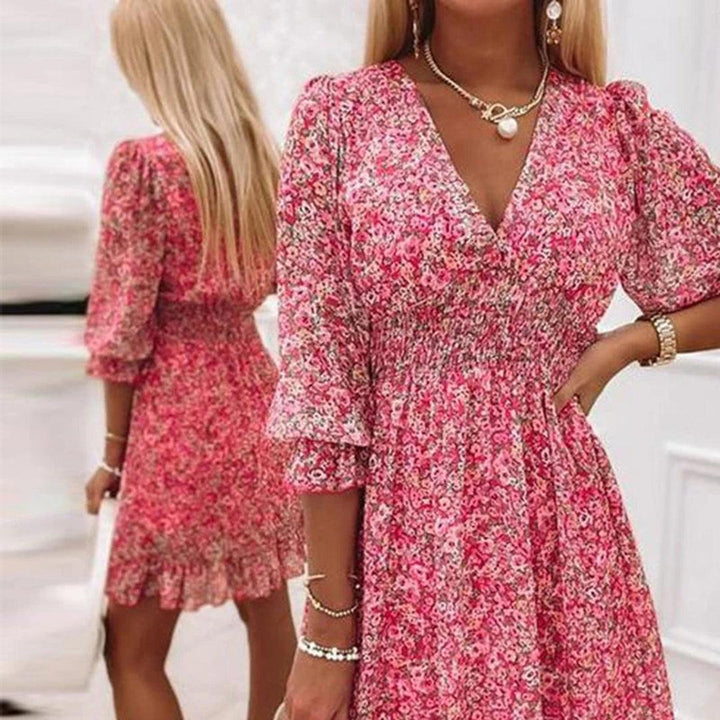 Lamoura | Midi Jurk Met Bloemenprint