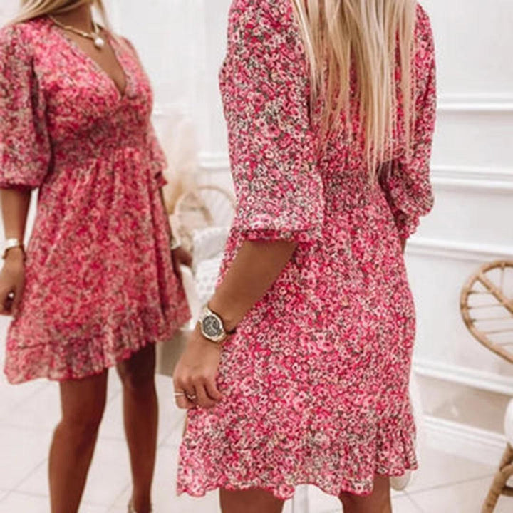 Lamoura | Midi Jurk Met Bloemenprint