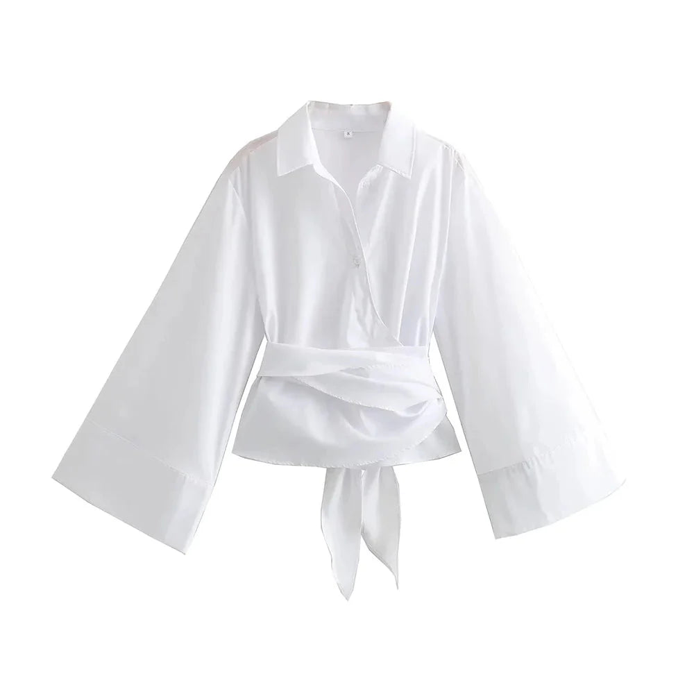 Charissa Kimonobluse mit breitem Schleifengürtel