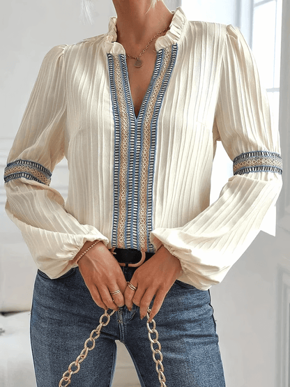 Johanna Langarm-Faltenbluse