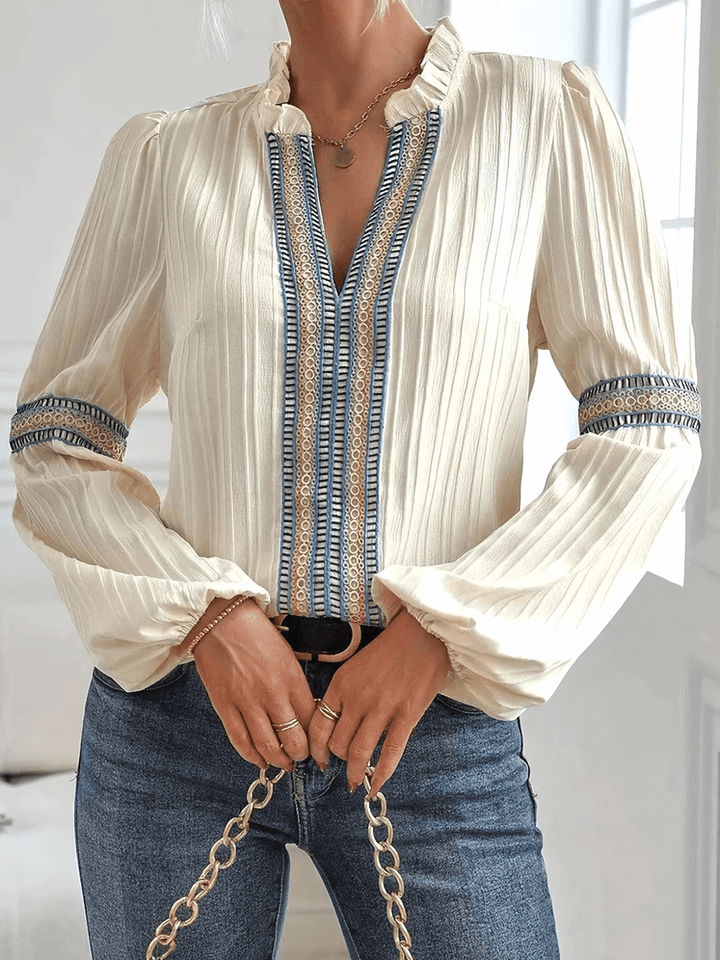 Johanna Langarm-Faltenbluse