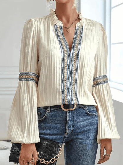 Johanna Langarm-Faltenbluse