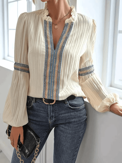 Johanna Langarm-Faltenbluse